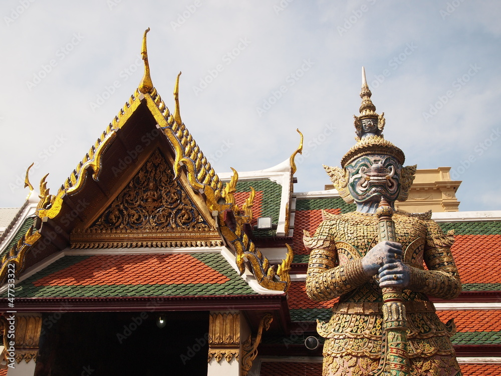 Guardian at Temple of the Emerald Buddha in Bangkok