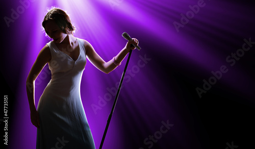 Female singer on the stage