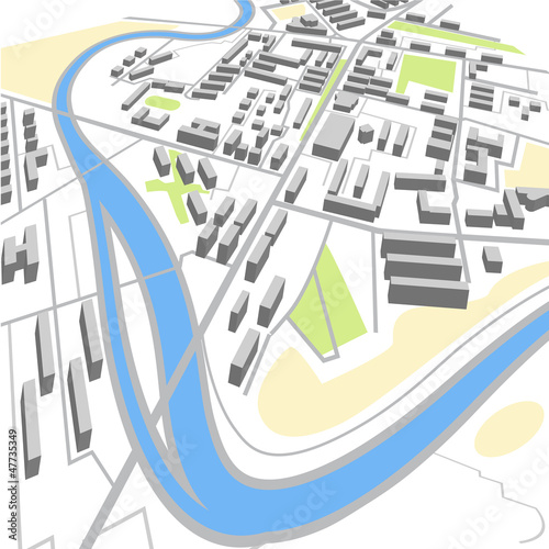 Abstract city map in perspective