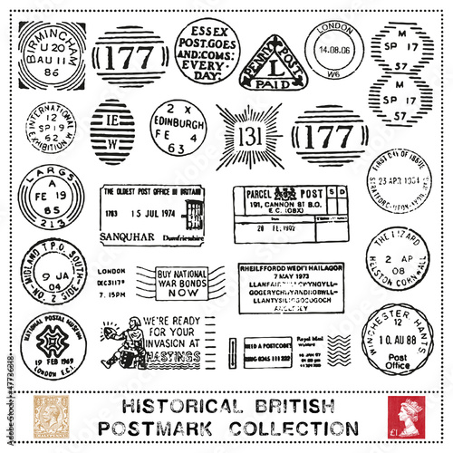 historical vintage postmark collection