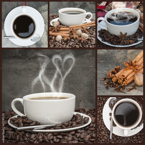 Compilation of various coffee related images
