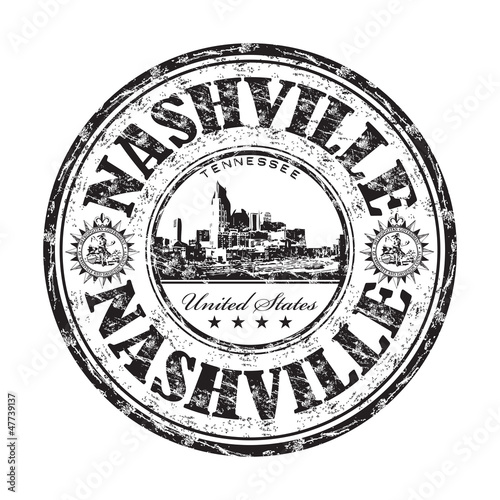 Nashville grunge rubber stamp