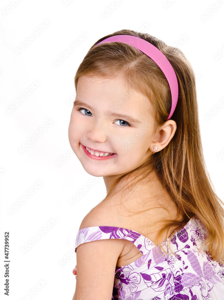 Portrait of smiling cute little girl isolated Portrait of smiling cute little girl isolated