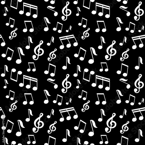 vector seamless pattern with music notes