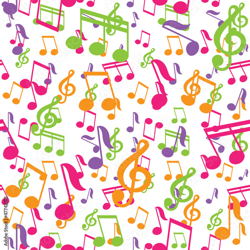 vector seamless pattern with music notes