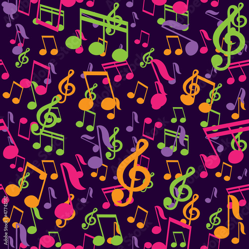 vector seamless pattern with music notes