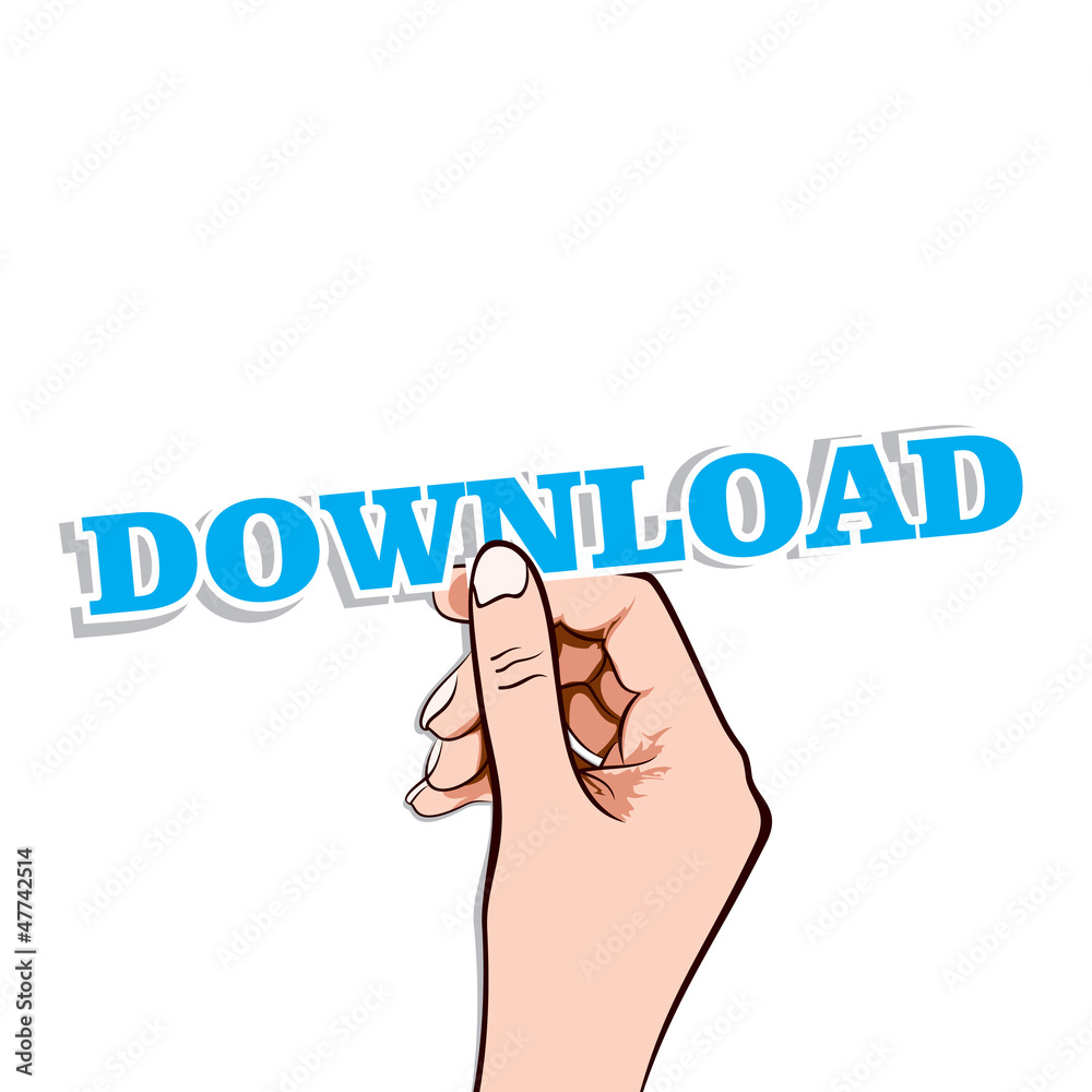 Download text in hand stock vector Download text in hand stock vector