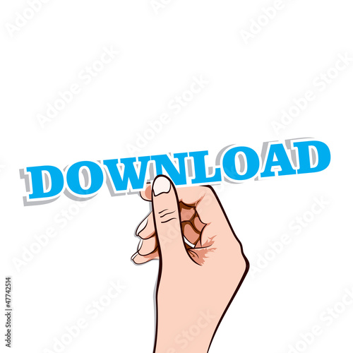 Download text in hand stock vector