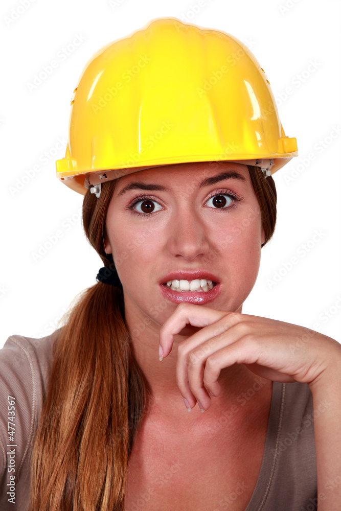 woman wearing helmet looking disgusted woman wearing helmet looking disgusted
