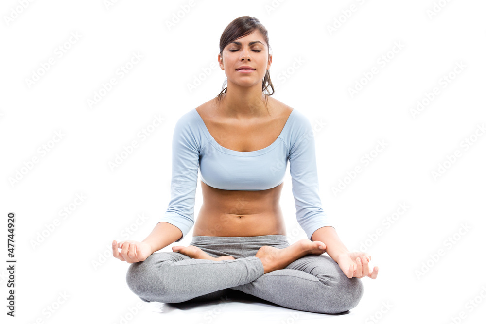 beautiful brunette woman practicing yoga beautiful brunette woman practicing yoga