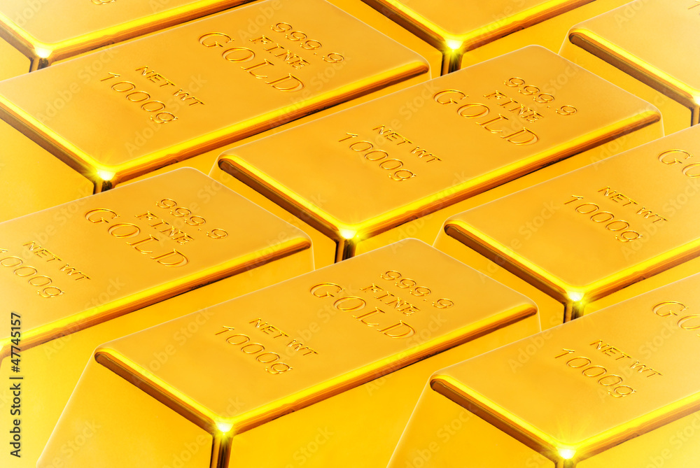Gold ingots background Gold ingots background