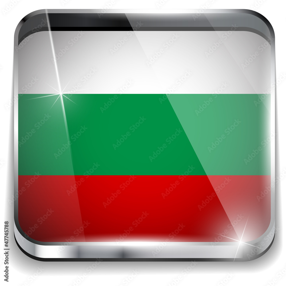 Bulgaria Flag Smartphone Application Square Buttons Bulgaria Flag Smartphone Application Square Buttons
