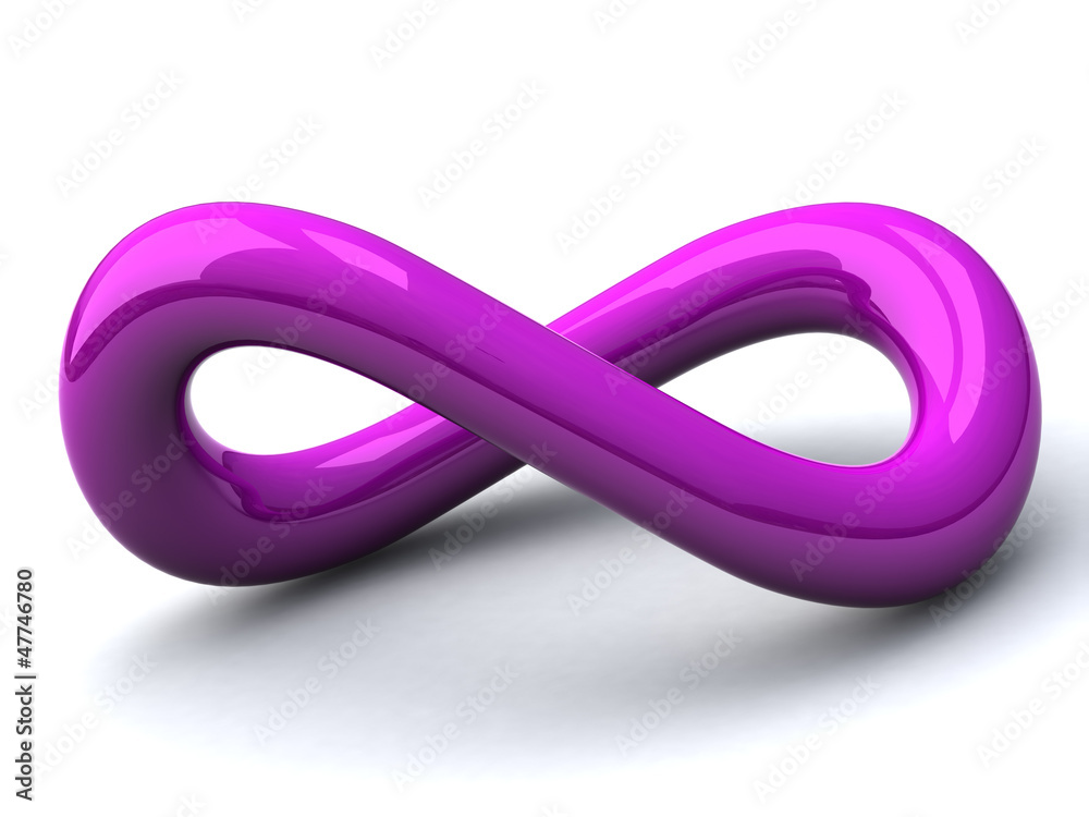 Violet infinity symbol 3d image Violet infinity symbol 3d image
