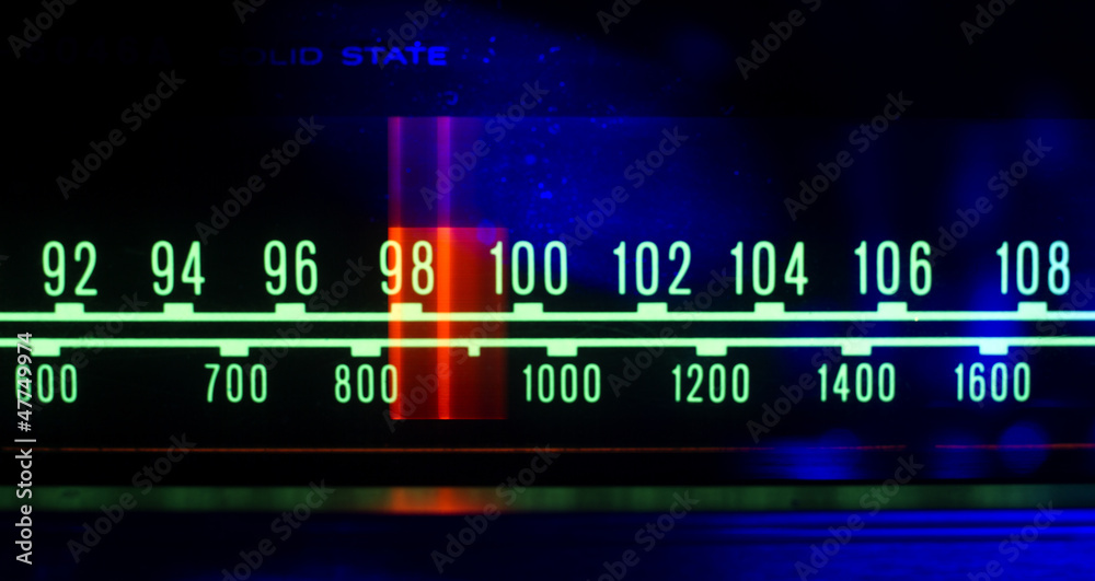 radio dial with lights Stock Photo | Adobe Stock
