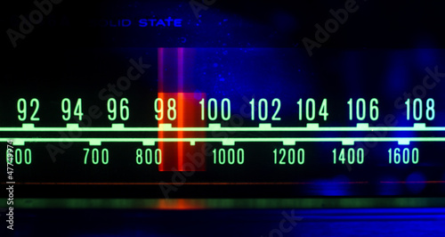 radio dial with lights