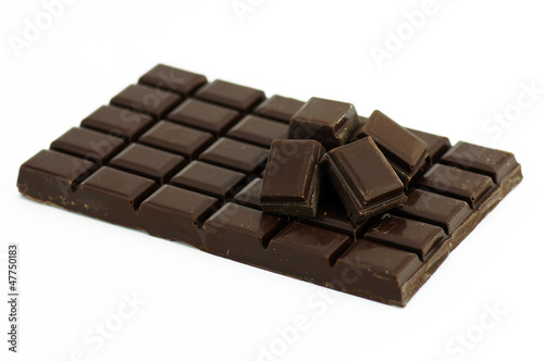 tablette de chocolat et morceaux 1