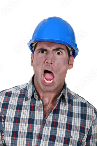 Shocked builder