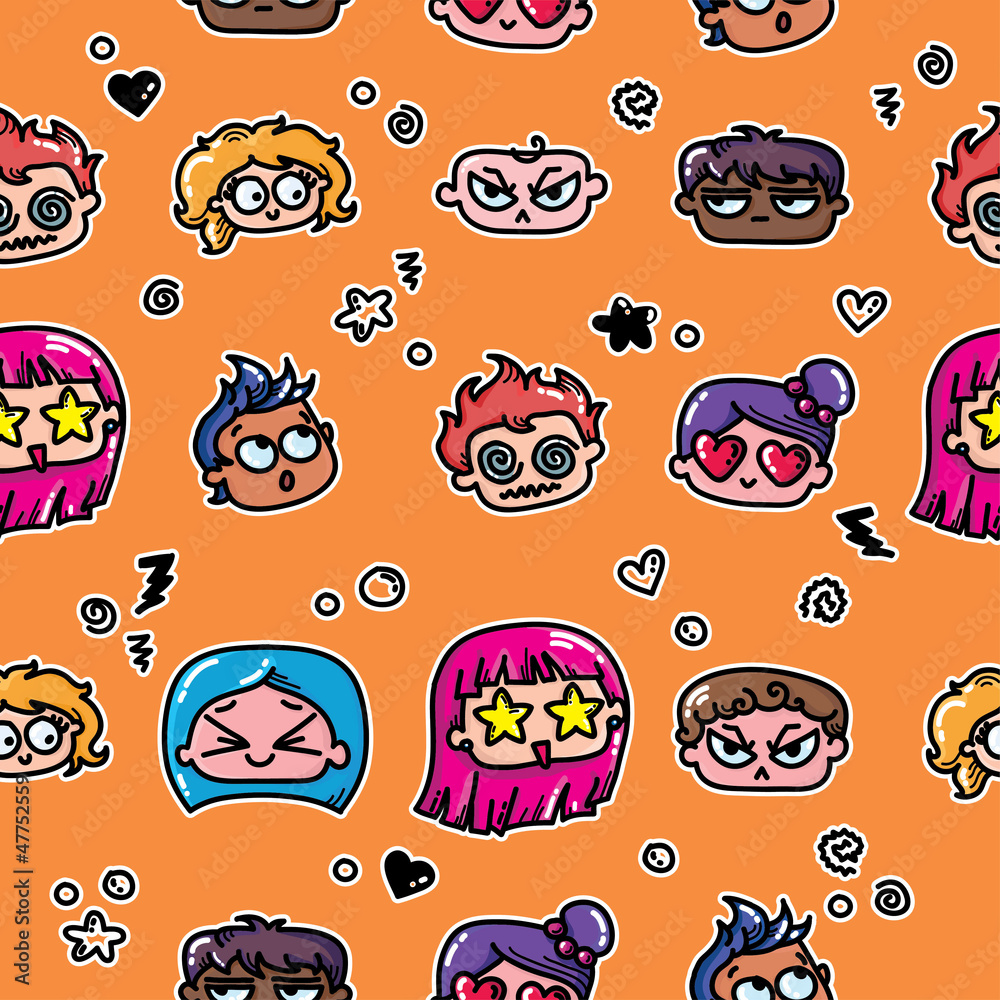Kids faces, pattern. Kids faces, pattern.