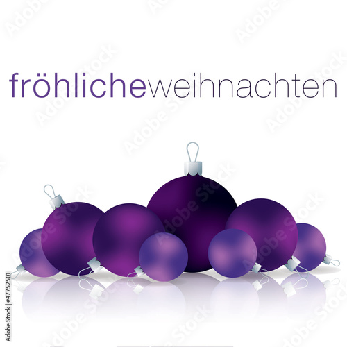 German Merry Christmas bauble card in vector format.
