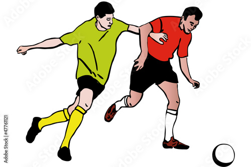 two athletes footballers playing football rivalry
