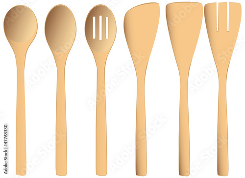 Set of wooden spoons