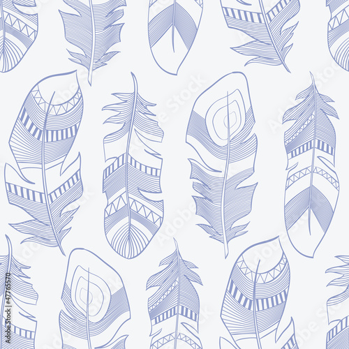seamless ethnic Indian feathers plumage  pattern
