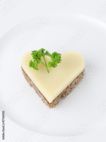 Wallpaper Mural appetizer with bread and cheese in the shape of heart Torontodigital.ca