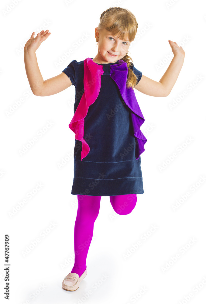 Naklejka premium Pretty little girl isolated