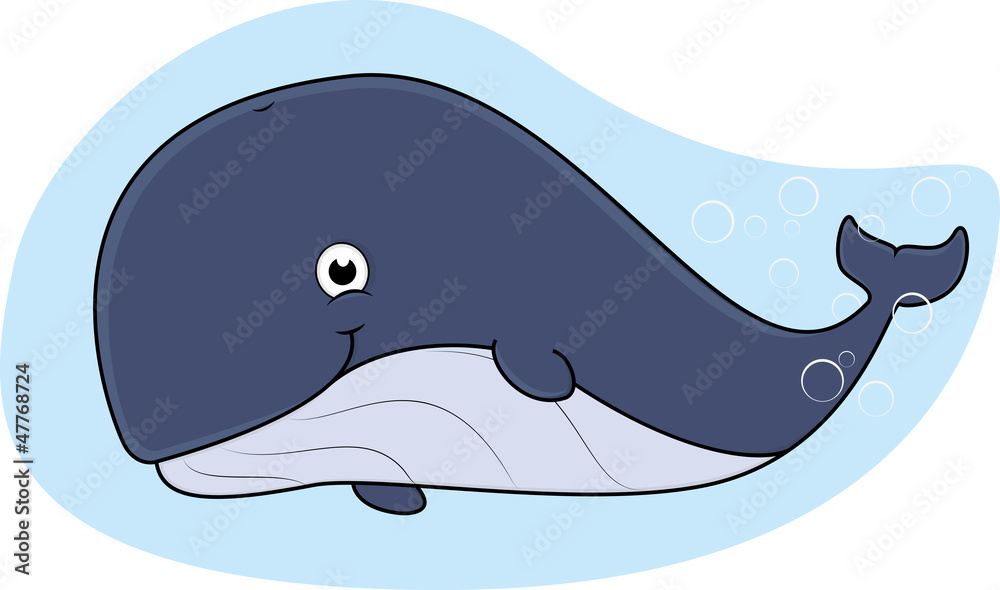 Naklejka premium Illustration of Happy Whale Vector