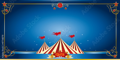 Circus blue invitation