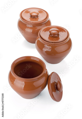 Three clay pots photo