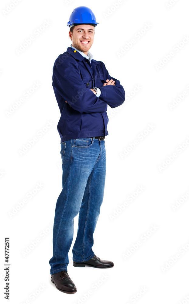 Full length engineer isolated on white Full length engineer isolated on white
