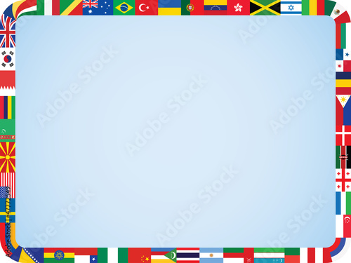 world flags frame with rounded corners vector illustration