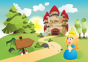 Keuken achterwand Kasteel Prinses voor haar sprookjeskoninkrijk  © oxygen64