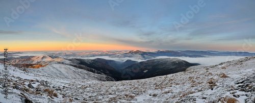 Morning in Carpathians panorama