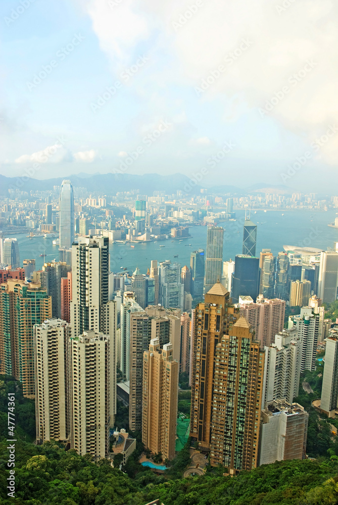 Fototapeta premium China, Hong Kong cityscape from the Peak