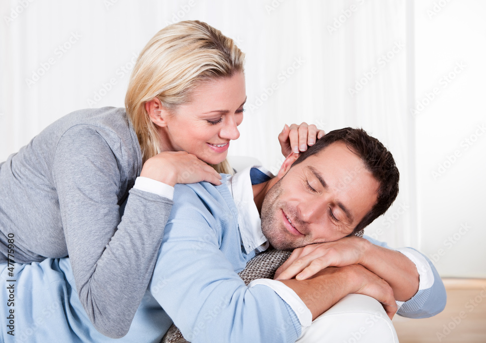 Happy man and woman cuddling Happy man and woman cuddling