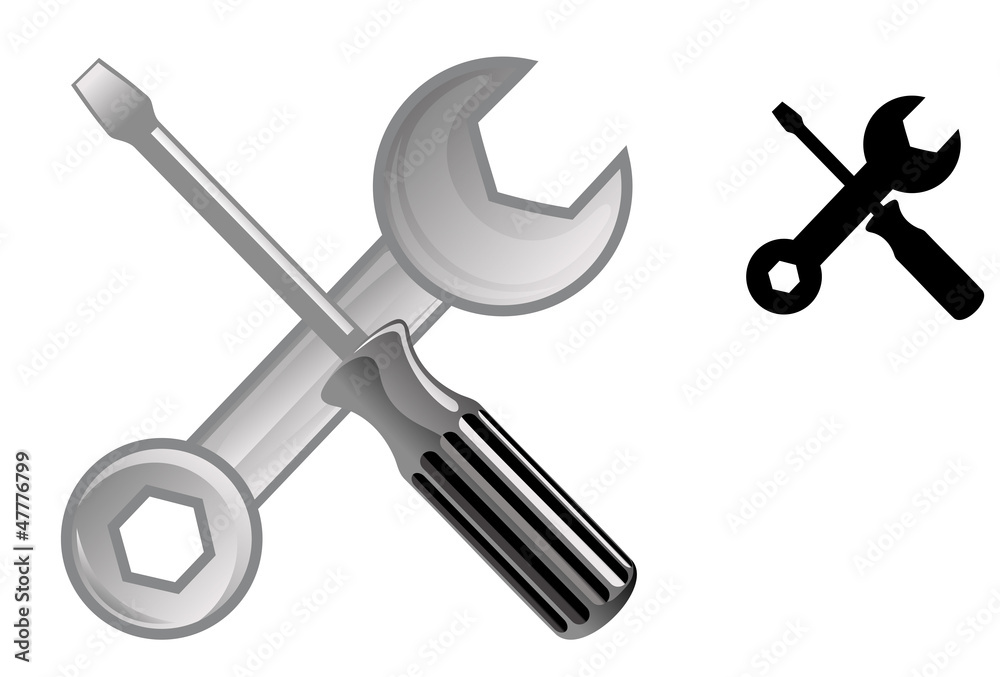 Wrench and screwdriver icon Wrench and screwdriver icon