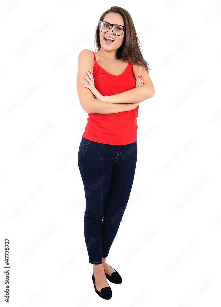 Isolated casual girl Isolated casual girl