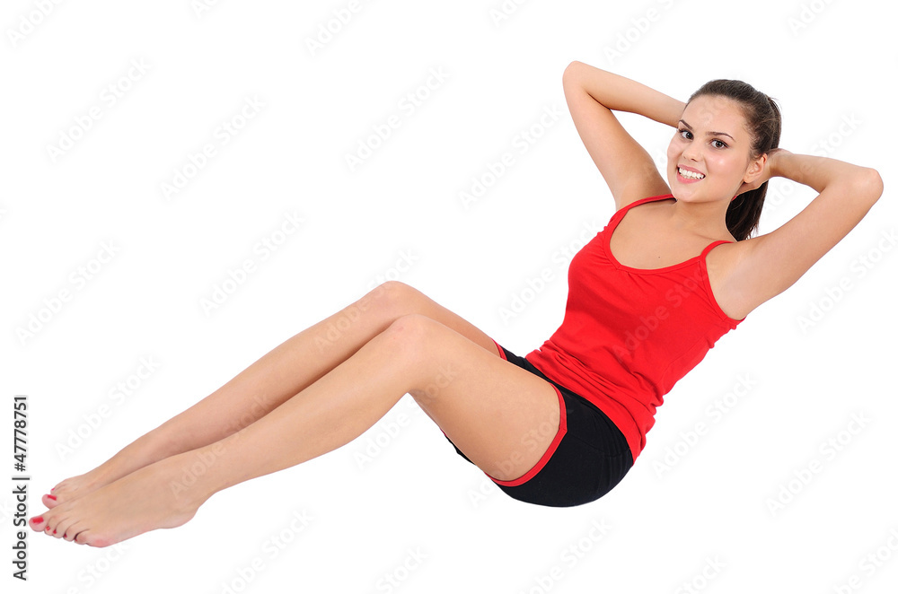 Isolated fitness woman