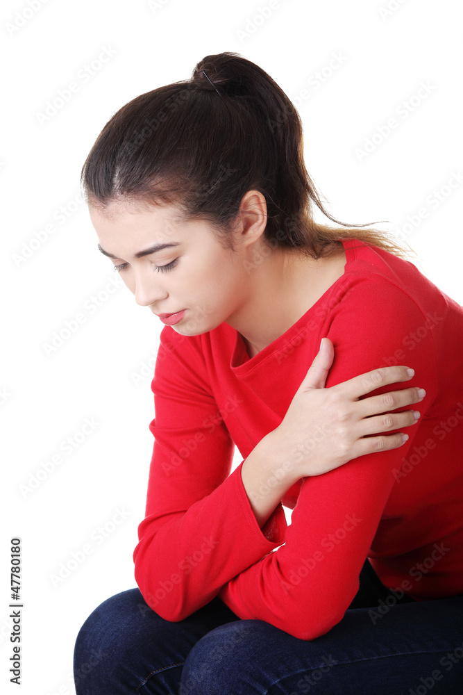 Thoughtful woman with problem or depression Thoughtful woman with problem or depression
