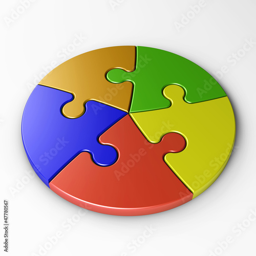 puzzle pieces with clipping path