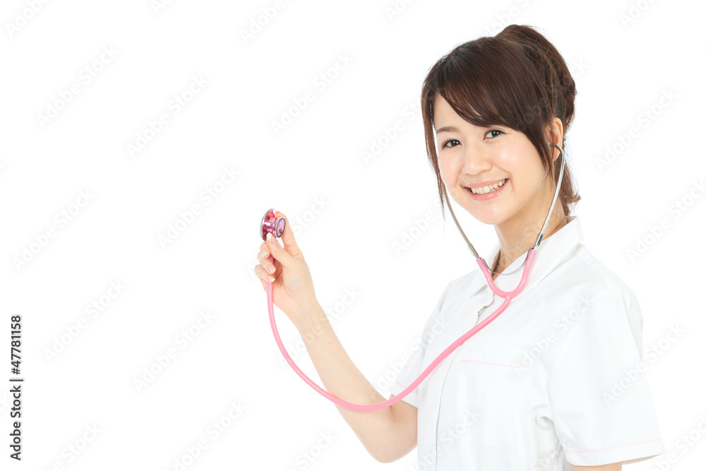 Beautiful asian nurse on white background Beautiful asian nurse on white background