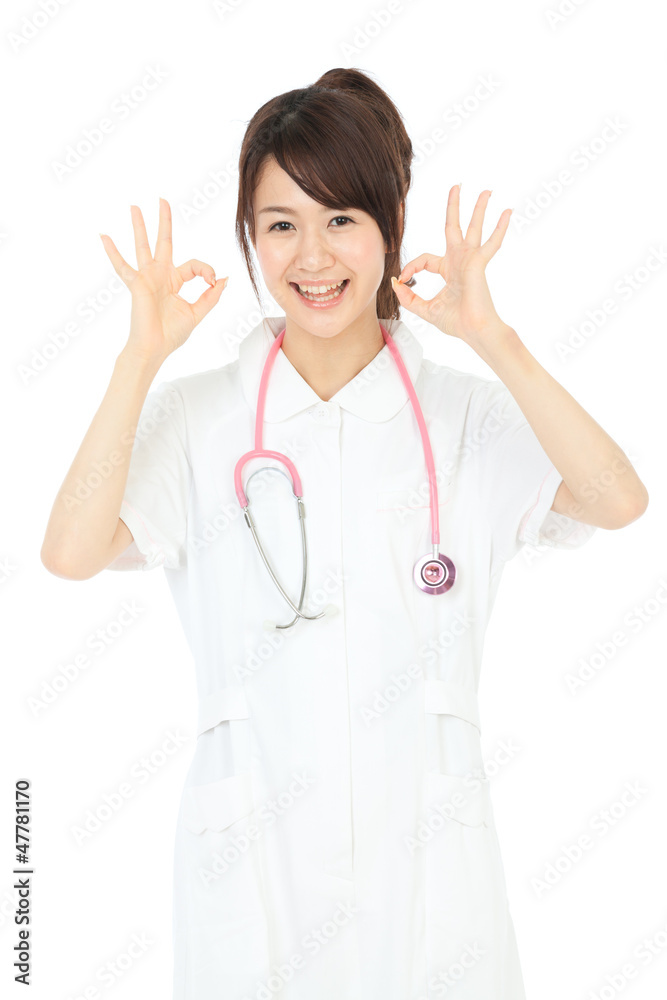 Beautiful asian nurse on white background Beautiful asian nurse on white background