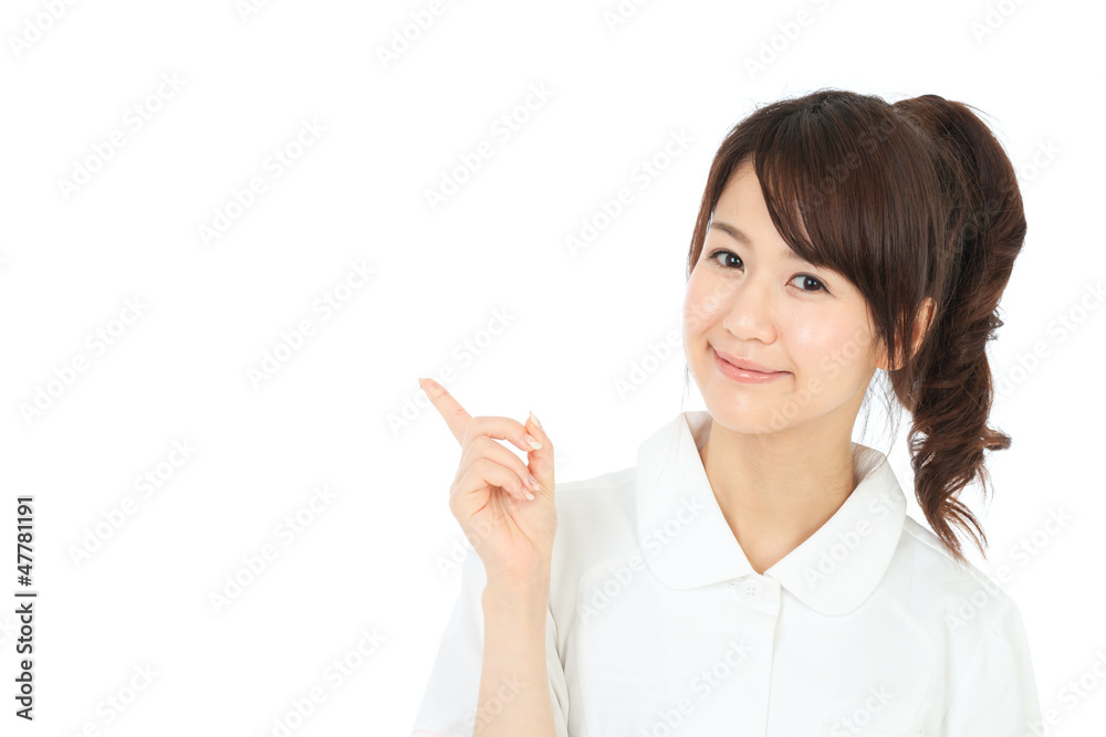 Beautiful asian nurse on white background Beautiful asian nurse on white background