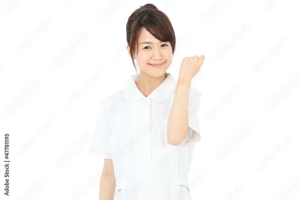 Beautiful asian nurse on white background Beautiful asian nurse on white background