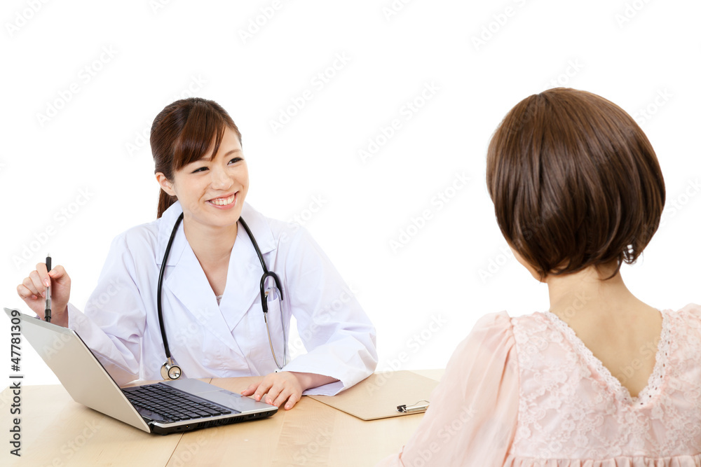 Beautiful young hospital staff on white background Beautiful young hospital staff on white background