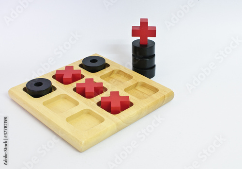 Tic-tac-toe classic game on white background