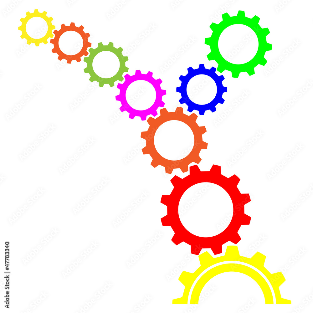 meshing gear on white background,industrial driving meshing gear on white background,industrial driving