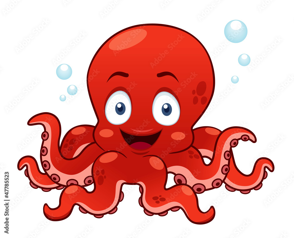 Fototapeta premium illustration of Cartoon octopus